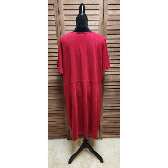 J Jill Women’s Red Casual Cotton Knee Length Dress Plus Size 3X With Pockets - Picture 6 of 7